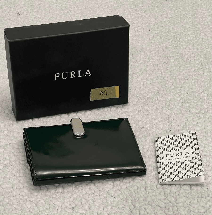 FURLA Patent Leather Wallet, Green