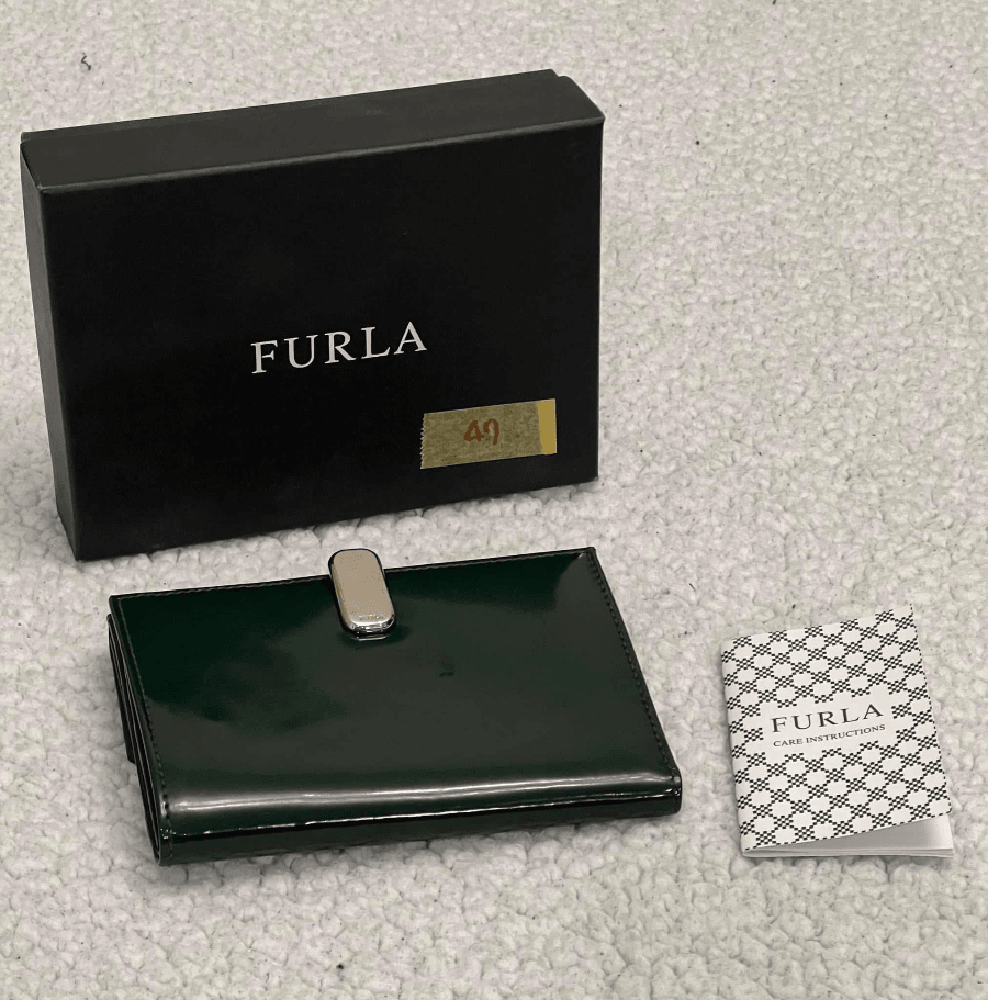 FURLA Patent Leather Wallet, Green
